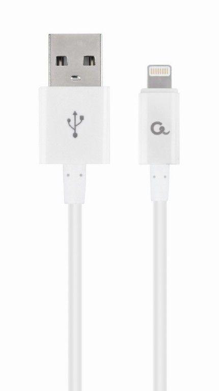Cablu de date GEMBIRD USB 2.0 Lightning 1m Alb CC-USB2P-AMLM-1M-W