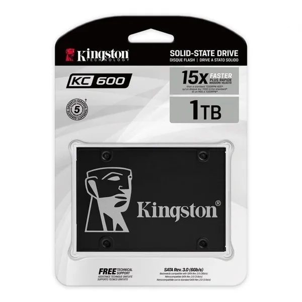 SSD KINGSTON KC600 1TB 2.5 inch SATA III SKC600/1024G - imagine 2