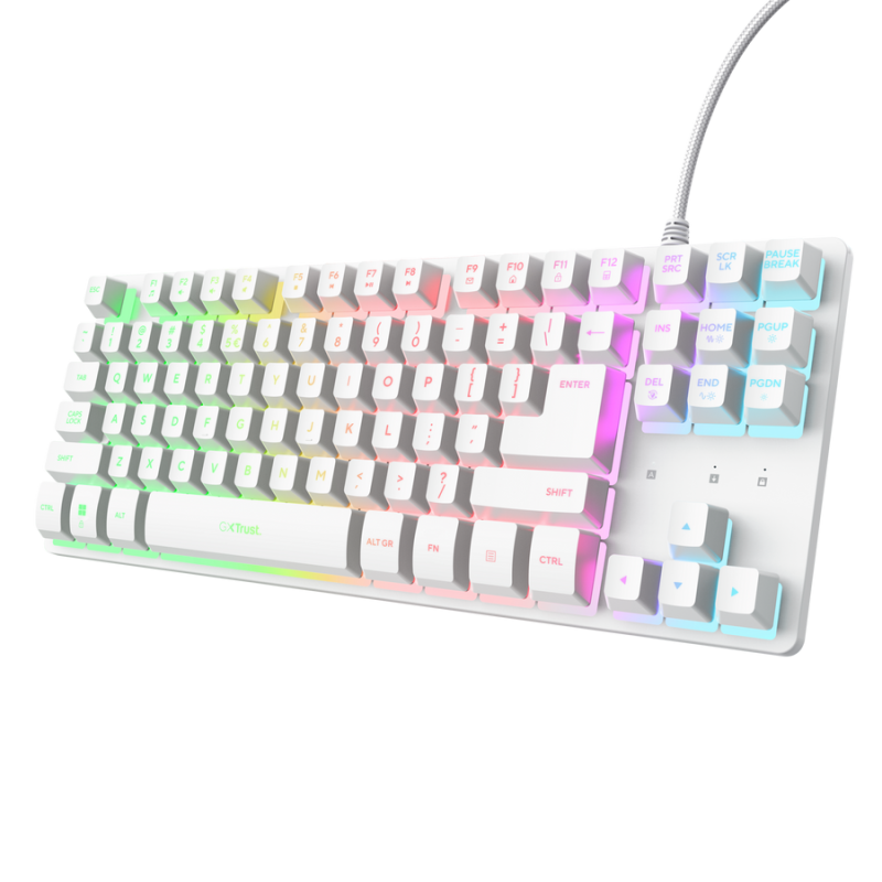 Tastatură Gaming TRUST GXT833W Thado TKL Alb