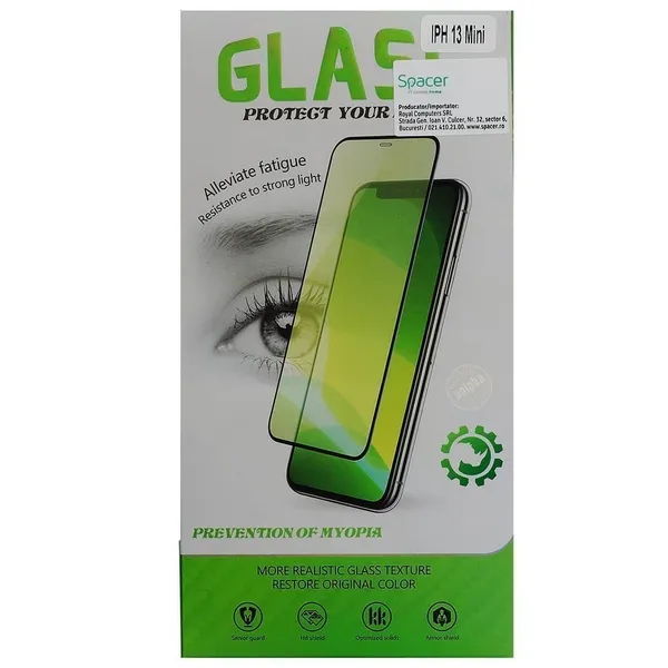 Folie Sticlă SPACER iPhone 13 Mini 9H 9D SPPG-AP-IP13M-TG