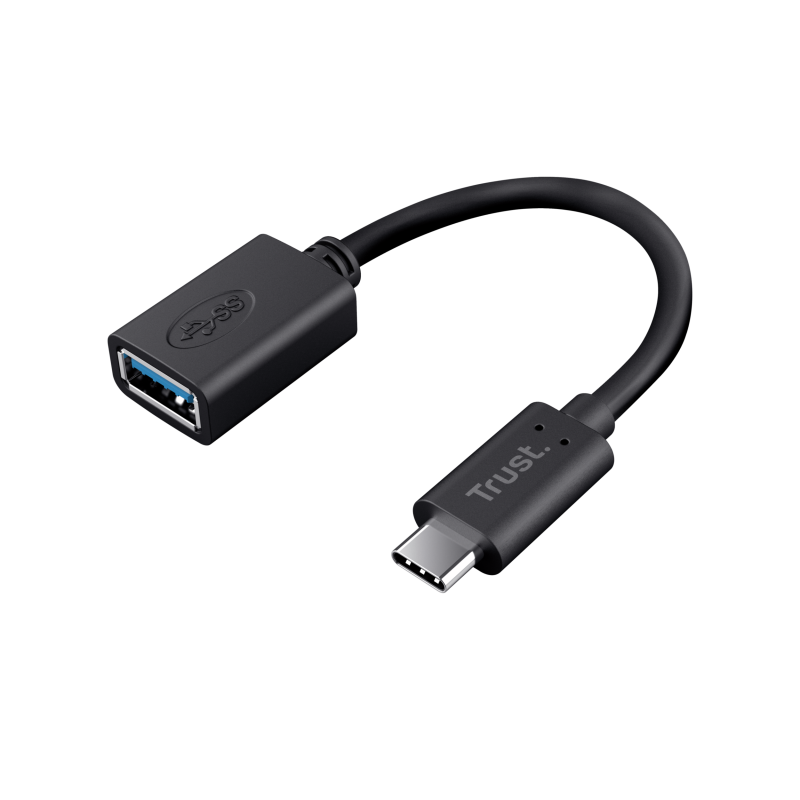 Adaptor TRUST Calyx USB-C USB-A 9 cm Negru TR-20967