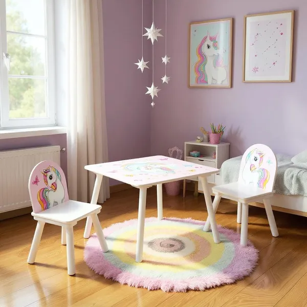 Set 2 Scaune și Birou U-GROW Unicorns - imagine 5