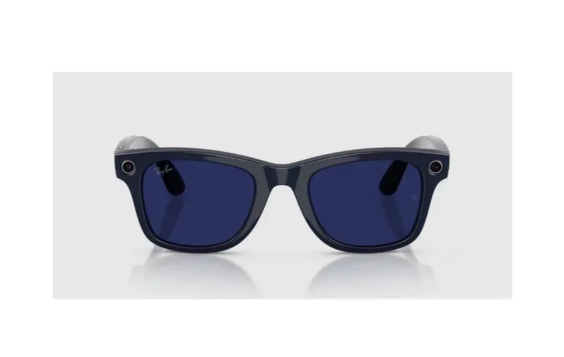 Ochelari Smart RAYBAN Meta Wayfarer High Bridge Fit Shiny Cosmic Blue Transitions Gen 2 - imagine 3