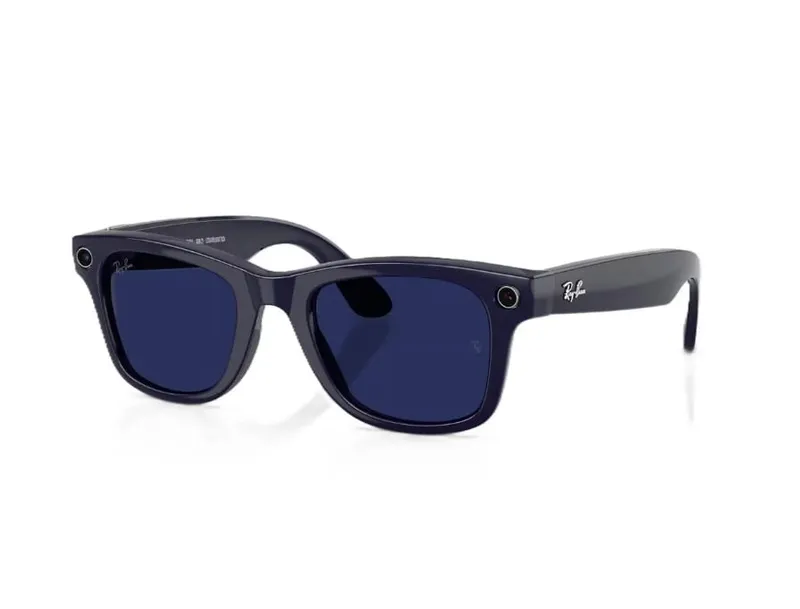 Ochelari Smart RAYBAN Meta Wayfarer High Bridge Fit Shiny Cosmic Blue Transitions Gen 2 - imagine 2