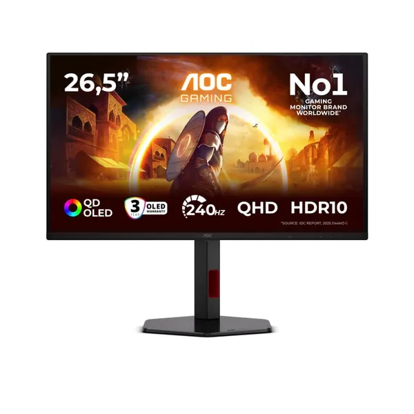 Monitor Gaming AOC Q27G4ZDR 26.5 inch 2560 x 1440 QD-OLED Negru Roșu