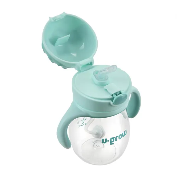 Cană U-GROW Tritan 330 ml cu pai și manere - imagine 2
