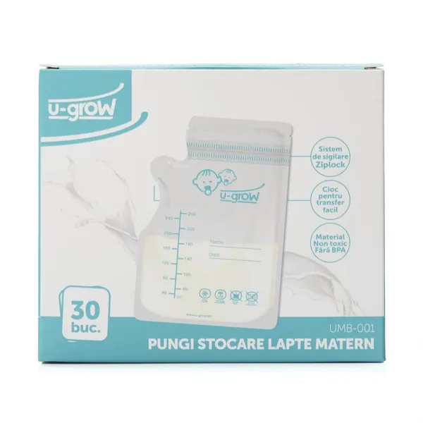 Pungi stocare lapte matern U-GROW UMB-001 30 bucăți