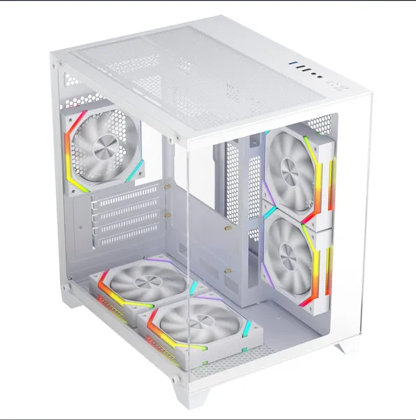 Carcasă PC 1st PLAYER BV5 White Micro-ATX 5 Ventilatoare aRGB PWM Telecomandă Alb