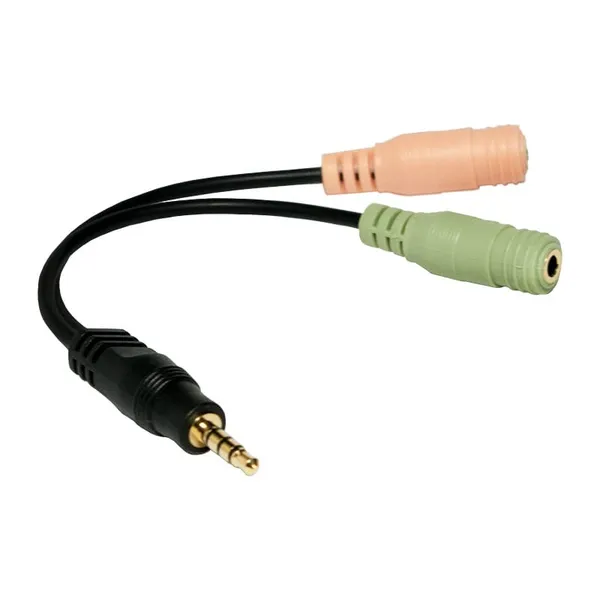 Adaptor Audio LOGILINK CA0021 3.5mm Male la 2x Female Negru - imagine 2