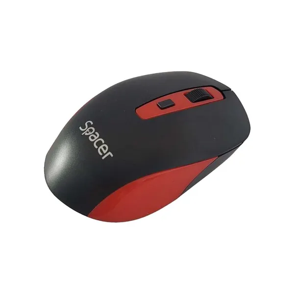 Mouse SPACER Wireless 1600 DPI Negru cu Roșu - imagine 2