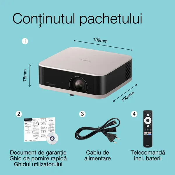 Videoproiector EPSON EF-61R Rose Quartz Full HD 1080p 700 Lumeni - imagine 6