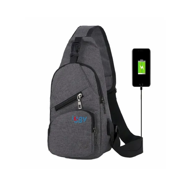 Rucsac Sling IGGY Iggy Gri cu Port USB