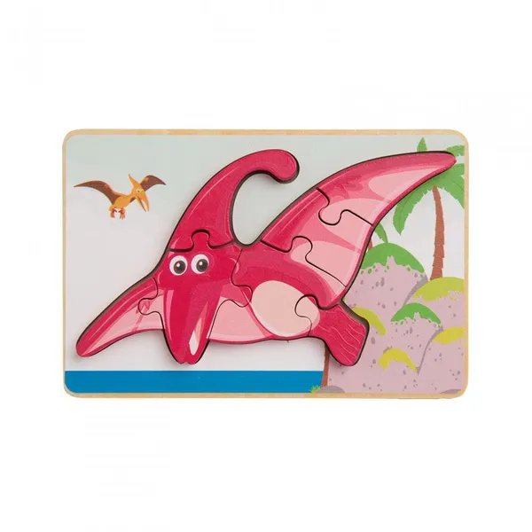 Puzzle din lemn MOMKI Pterodactil 8 piese