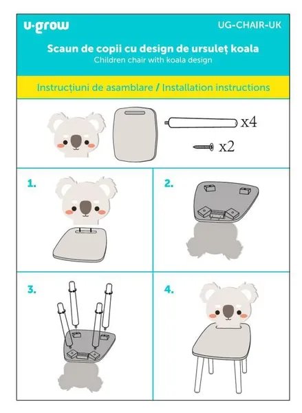Scaun Copii U-GROW Design Koala MDF - imagine 3