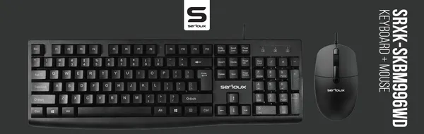 Kit Tastatură și Mouse SERIOUX SRXK-SKBM996WD USB cu Fir Negru - imagine 3