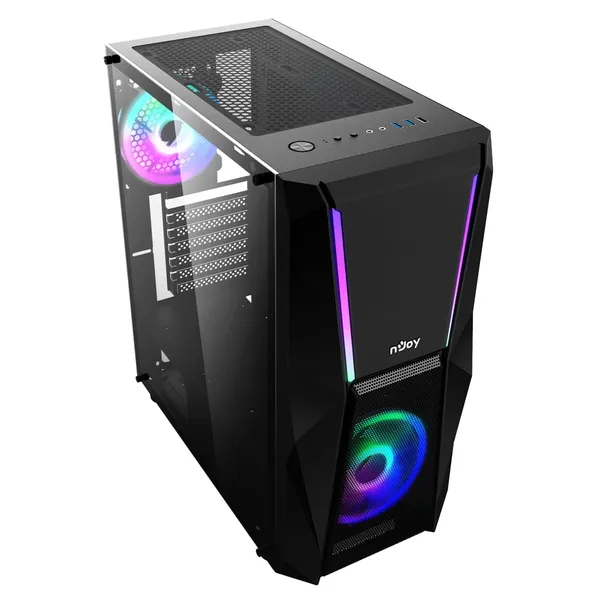 Carcasă PC NJOY Fort Mid Tower ATX Negru - imagine 2