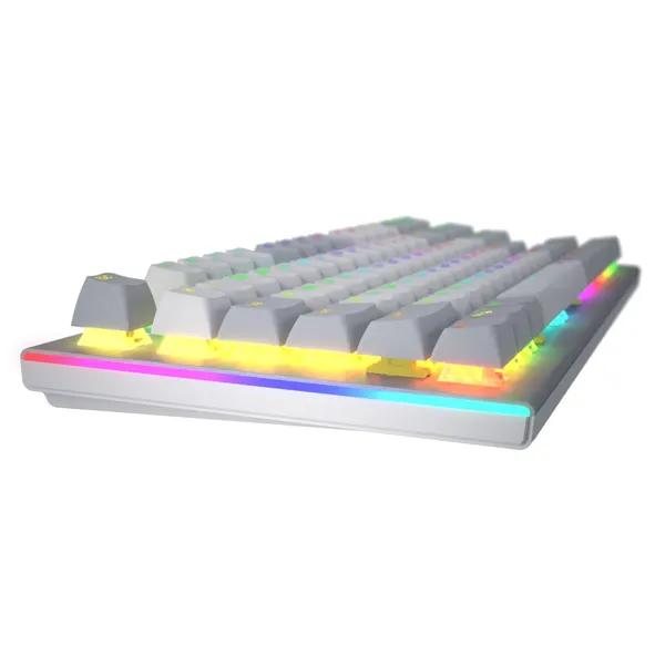 Tastatură mecanică HATOR Gravity TKL USB RGB Switch Aurum Orange Alb - imagine 4