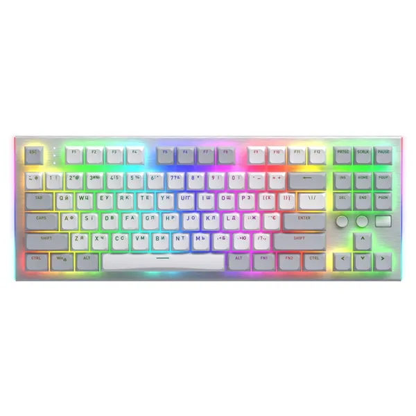 Tastatură mecanică HATOR Gravity TKL USB RGB Switch Aurum Orange Alb - imagine 2