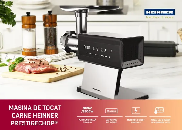 Mașină de tocat HEINNER PRESTIGECHOP HMG-DTSS2500 2500W Inox