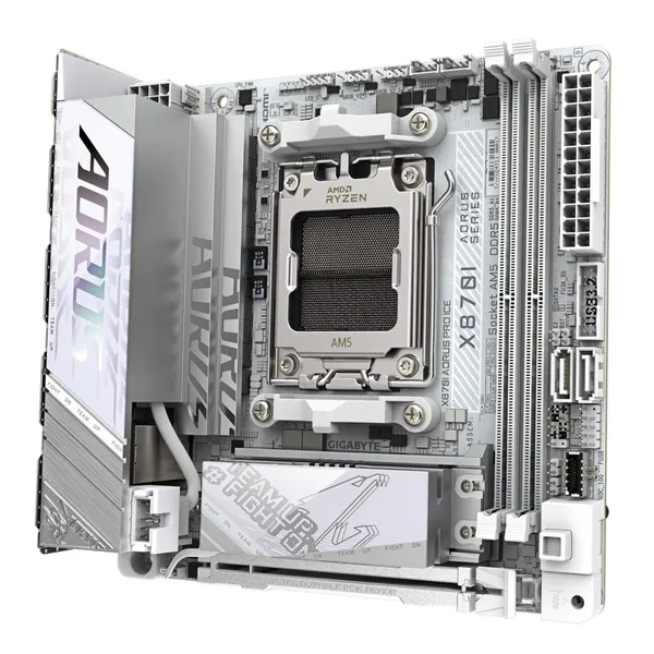 Placă de Bază GIGABYTE X870I AORUS PRO ICE AM5 Mini-ITX Alb - imagine 3