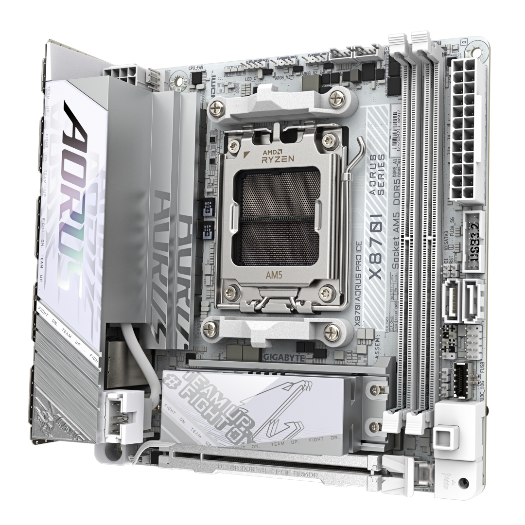 Placă de bază GIGABYTE X870I AORUS PRO ICE AM5 mini-ITX Alb - imagine 3