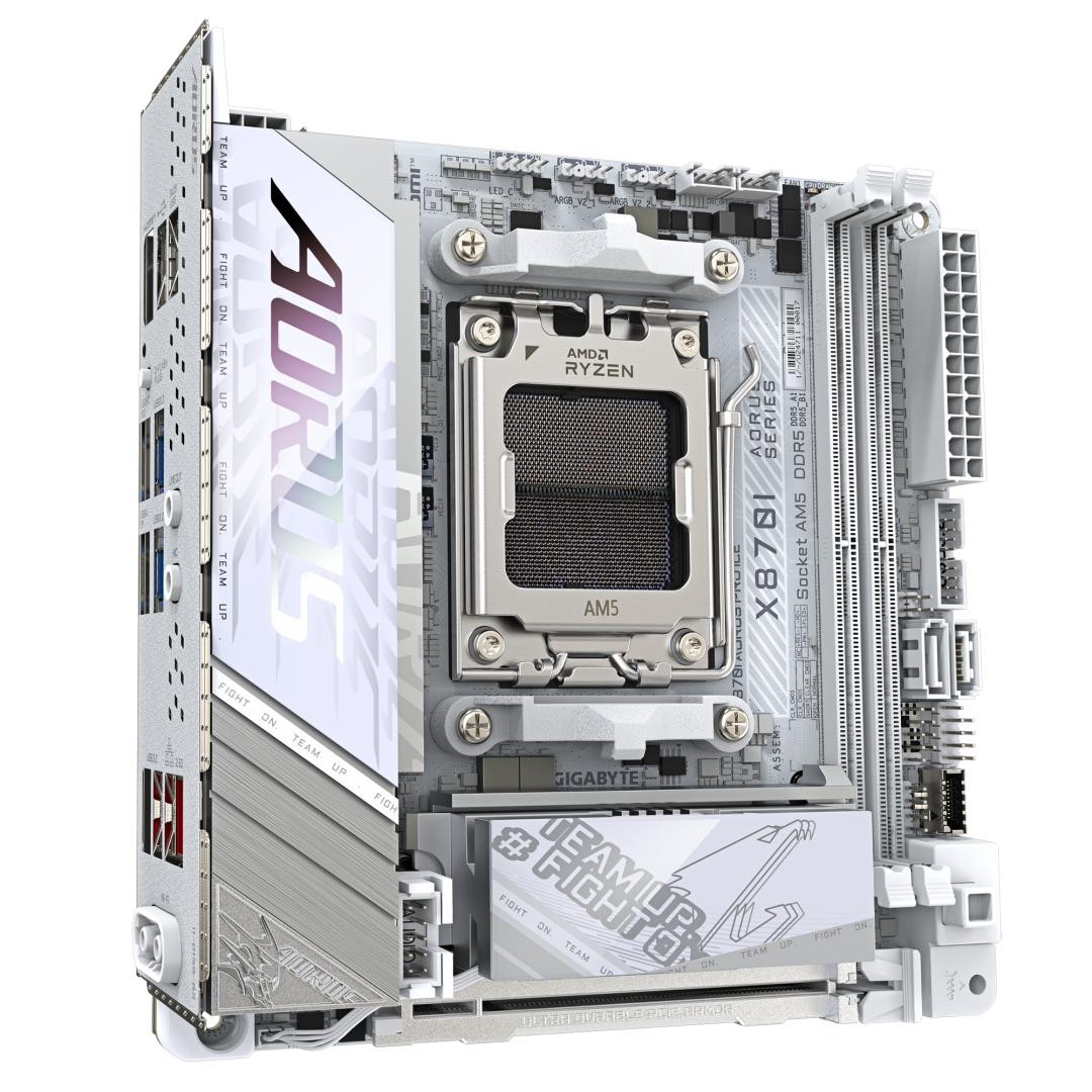 Placă de bază GIGABYTE X870I AORUS PRO ICE AM5 mini-ITX Alb - imagine 2
