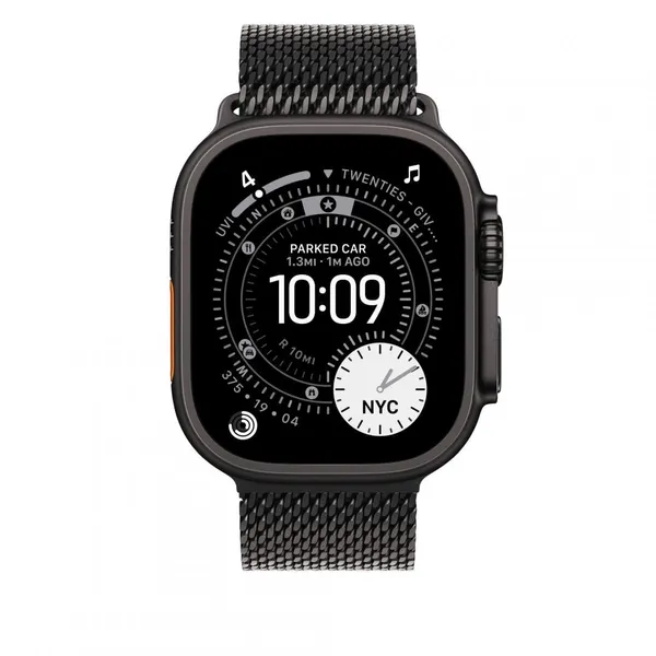 Curea APPLE Watch 49mm Titan Negru Milanese Loop Small MGHR4ZM/A - imagine 3