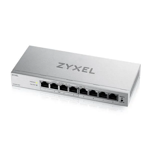 Switch ZYXEL GS1200-8HPV3 8-Port Gigabit PoE Web-Managed