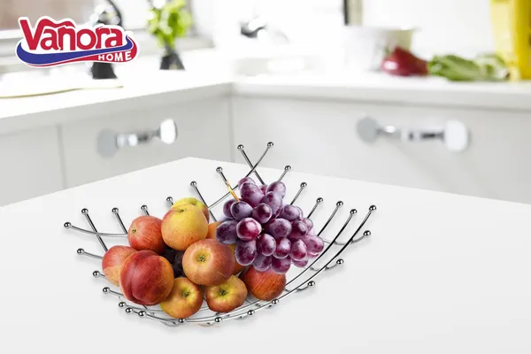 Coș Fructe VANORA HOME Metalic Oțel Cromat 26x26x9 cm - imagine 3
