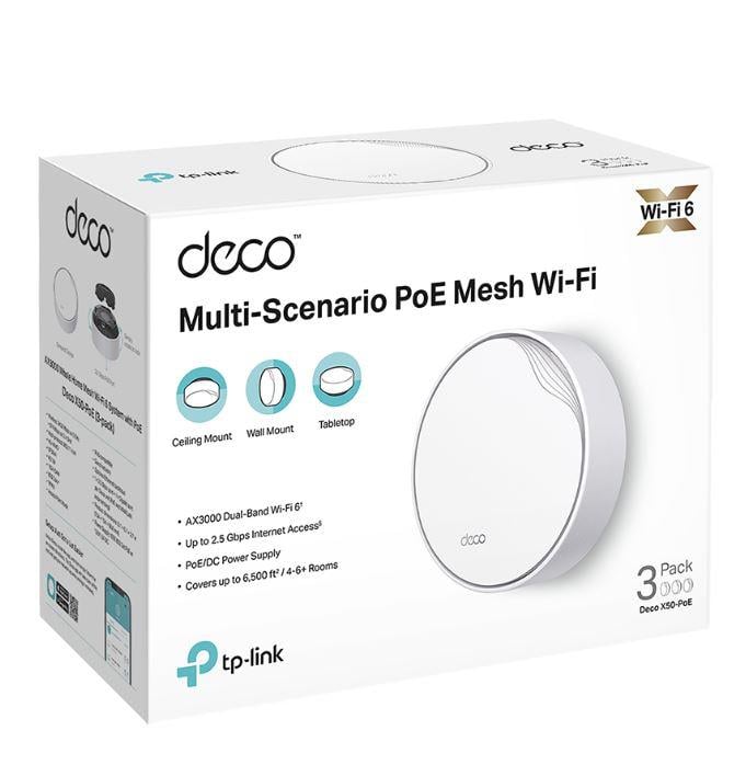 Sistem Mesh TP-LINK Deco X50-POE AX3000 3-pack - imagine 5