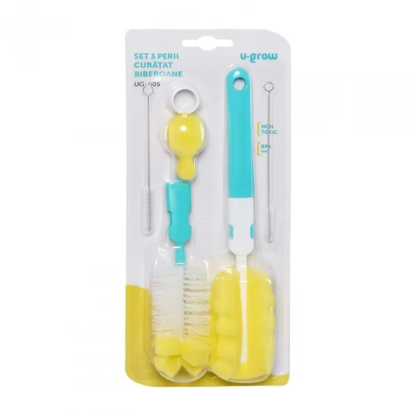Set Perii Curățat Biberoane U-GROW UG-005 3 Bucăți - imagine 3