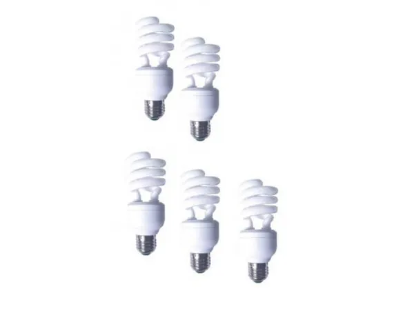 Set 5 Becuri Fluorescent PANASONIC EFD19E27HD3E-5 19W E27 Spirală Alb Cald