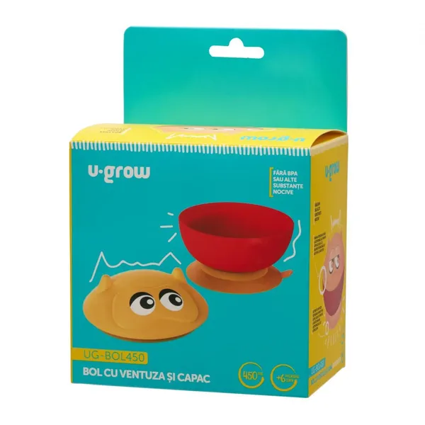 Bol U-GROW cu Ventuză și Capac 450 ml - imagine 4