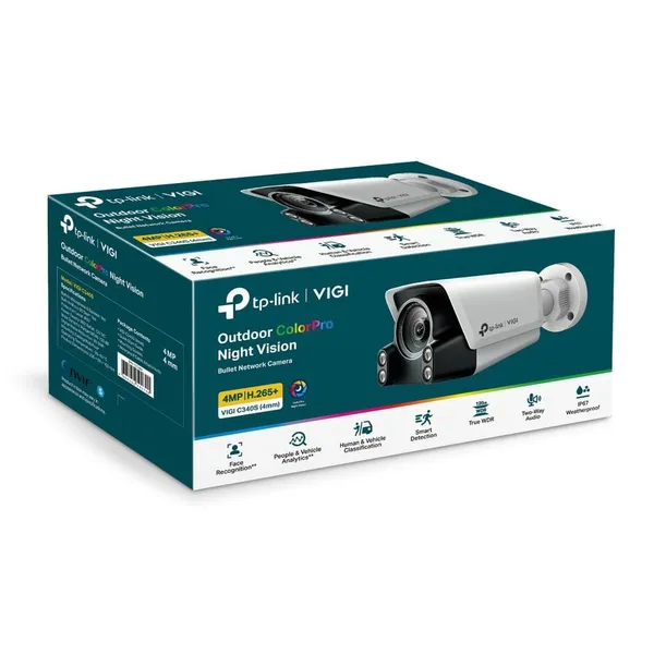 Cameră IP Bullet TP-LINK VIGI C340S(4mm) 4MP Lentilă 4mm IR+WL 30m - imagine 3