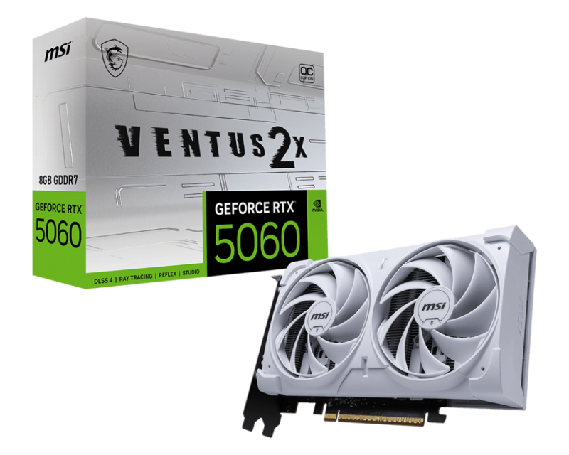 Placă Video MSI GeForce RTX 5060 8G VENTUS 2X OC WHITE GDDR7