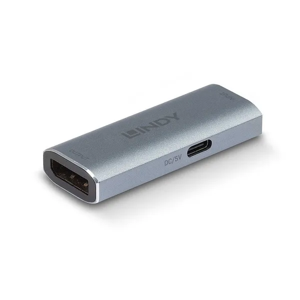 Repeater DisplayPort LINDY LY-38421 8K 32.4 Gbps Aluminiu Gri - imagine 3