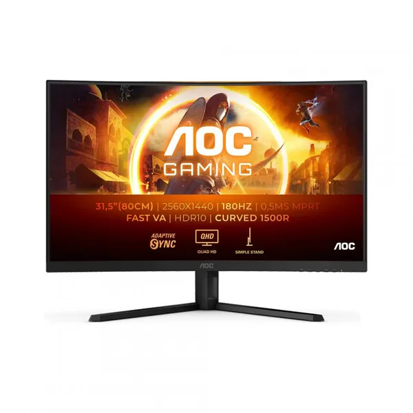 Monitor Gaming AOC CQ32G4VE 31.5 inch 2560x1440 180Hz VA Curbat Black Grey