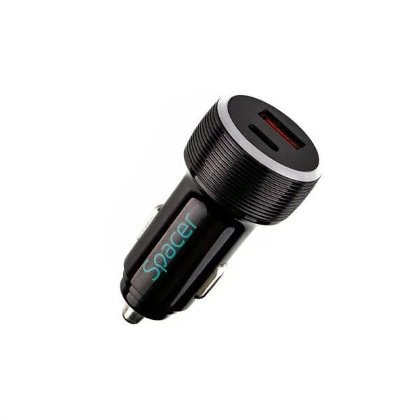 Alimentator Auto SPACER SPCC-DUOQ-01 Quick Charge Negru - imagine 2