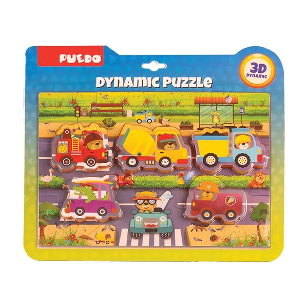 Puzzle PUEDO TOYS Masini și Semne de Circulație 17 Piese Spumă EVA - imagine 2