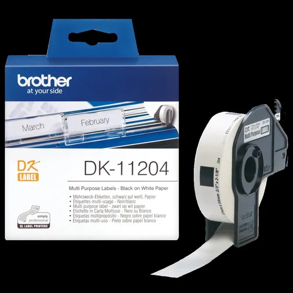 Etichete BROTHER DK11204 Hârtie 17x54mm 400 bucăți
