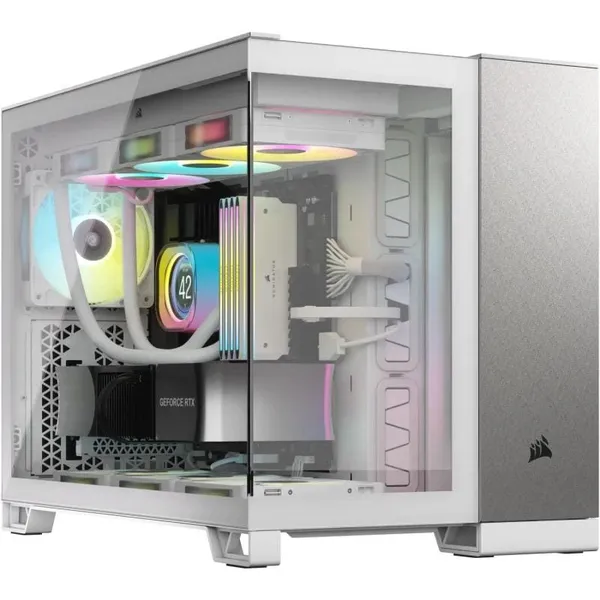 Carcasă PC CORSAIR 2500X Micro ATX Dual Chamber White - imagine 1