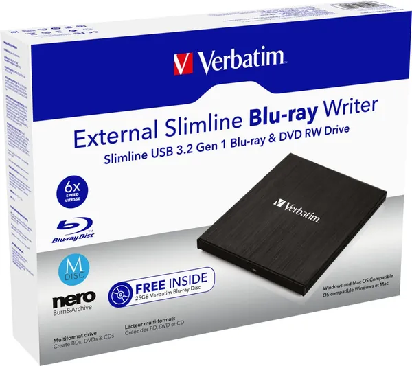 Unitate optică externă VERBATIM External Slimline Blu-ray USB 3.0 Negru - imagine 4
