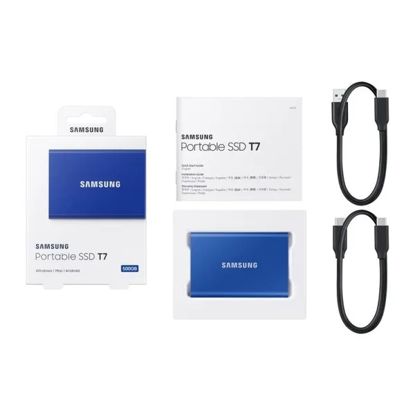 SSD Extern SAMSUNG T7 2TB USB 3.2 Gen 1 Albastru MU-PC2T0H/WW - imagine 10