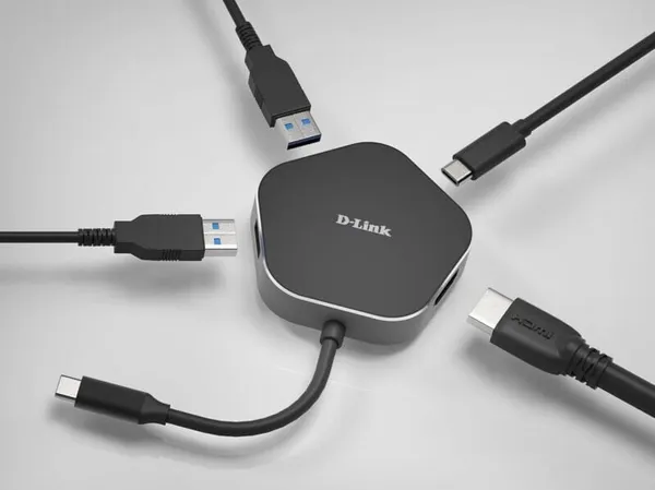 Hub USB D-LINK DUB-M420 4-in-1 Tip C - imagine 2