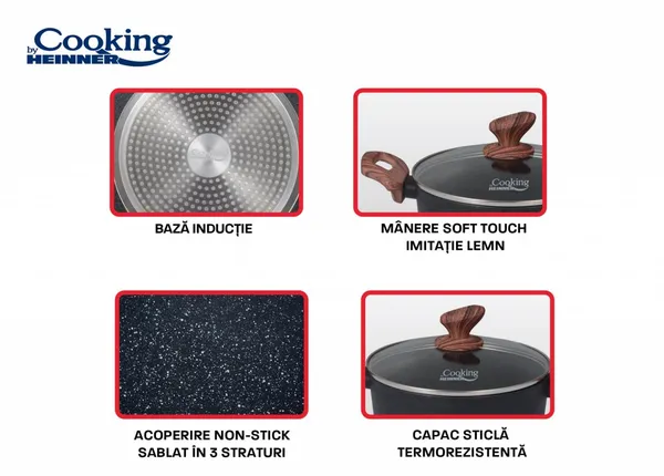 Set Gatit HEINNER Malta 5 Piese Aluminiu Forjat - imagine 7