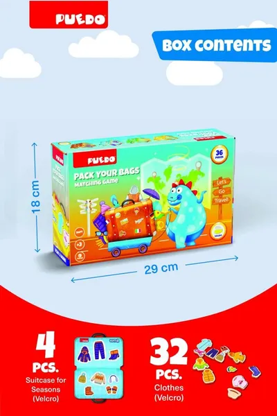 Puzzle PUEDO TOYS Fa-ti bagajul din carton 25-49 piese - imagine 2