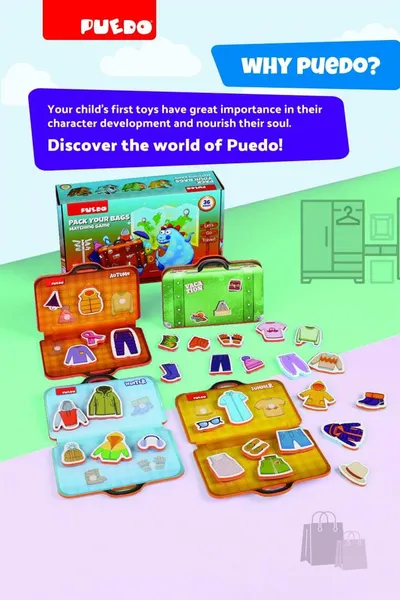 Puzzle PUEDO TOYS Fa-ti bagajul din carton 25-49 piese - imagine 6