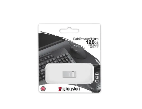 Memorie USB KINGSTON DataTraveler 128GB USB 3.2 Metalic - imagine 3