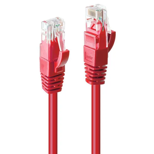 Cablu Rețea LINDY 2m Cat.6 U/UTP RJ45 250MHz Roșu