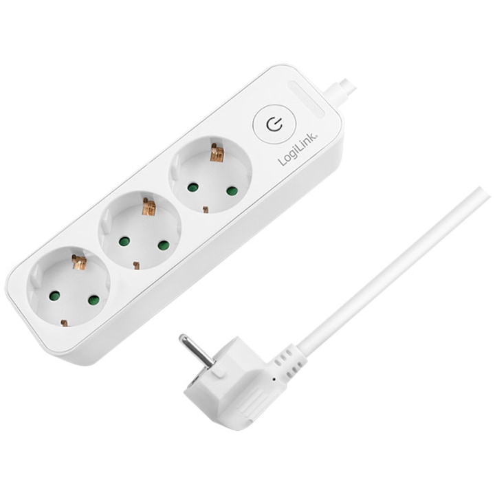 Prelungitor LOGILINK LPS244 Schuko x3 1.5m Alb